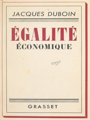 cover image of Égalité économique